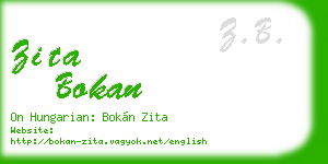 zita bokan business card