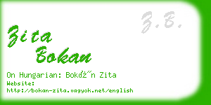 zita bokan business card